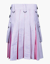 LAUTREAMONT HYBRID UTILITY KIT, WHITE AND PINK - scottish kilt jacket